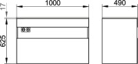 Тумба под раковину Keuco Stageline 32872 100 см, с подсветкой, розеткой и точкой зарядки USB и USB-C, инокс матовый