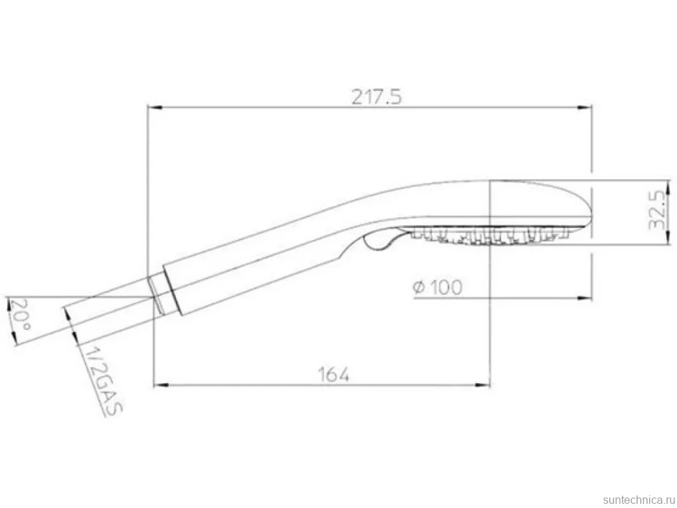Душевая лейка Bossini Syncronia B00805.030 100 мм, 3 режима, хром