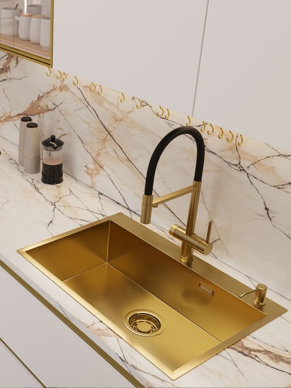 Мойка кухонная Emar PVD A EMB-125A PVD Nano Golden