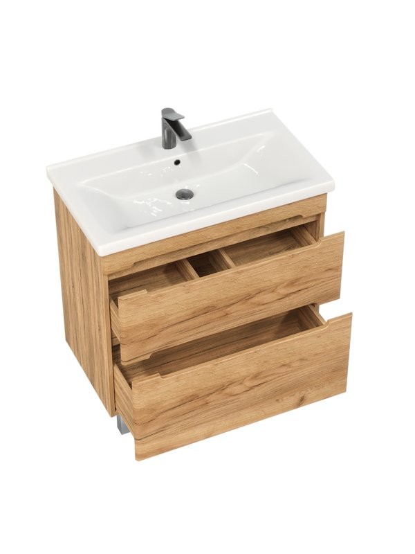 Тумба с раковиной SanStar Diva 70 напольная, Gold Craft, раковина Миранда