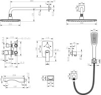 Душевой комплект Lemark Ursus LM7222BL С ВНУТРЕННЕЙ ЧАСТЬЮ