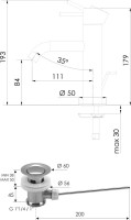 Смеситель для раковины Remer X Style X10 с донным клапаном, хром