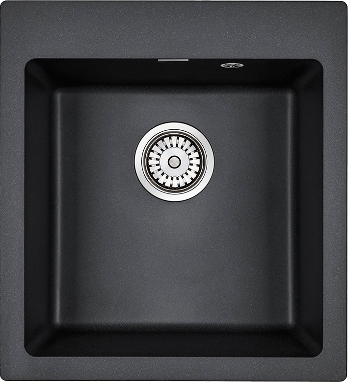 Комплект Мойка Paulmark Kante 45 PM104651-BL черная + Измельчитель Intenso