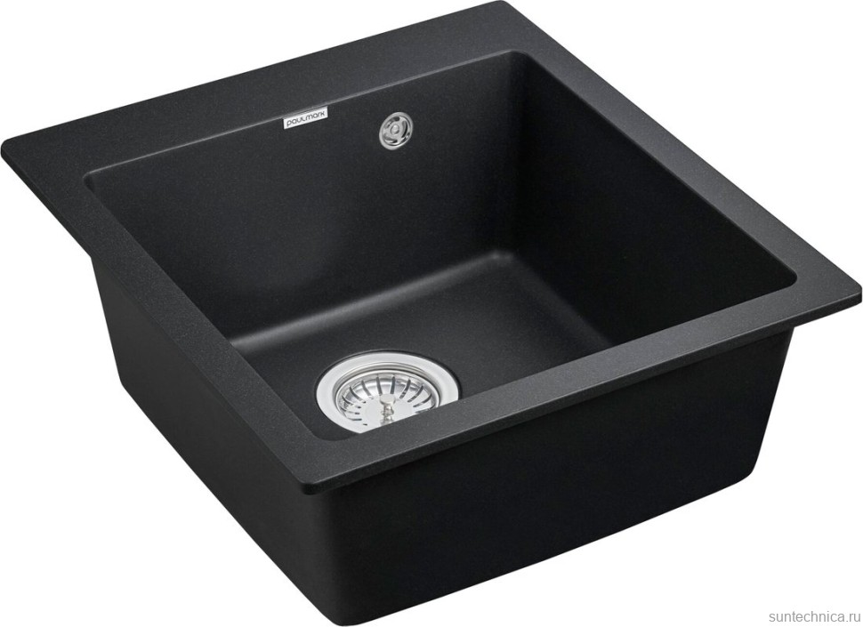 Комплект Мойка Paulmark Kante 45 PM104651-BL черная + Измельчитель Intenso