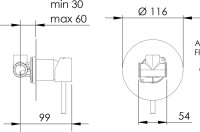 Встраиваемый смеситель для душа и ванны Remer X Style X30L С ВНУТРЕННЕЙ ЧАСТЬЮ, хром