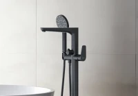 Напольный смеситель для ванны с душем AQUATEK Бетта AQ1145MB С ВНУТРЕННЕЙ ЧАСТЬЮ, матовый черный