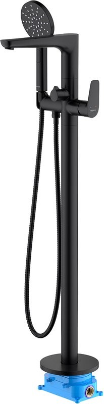 Напольный смеситель для ванны с душем AQUATEK Бетта AQ1145MB С ВНУТРЕННЕЙ ЧАСТЬЮ, матовый черный