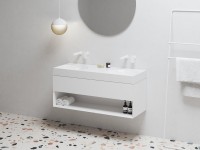 Тумба с раковиной Ravak Lite SD 120 глянцевая белая, раковина Lite XJX01312001 двойная