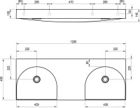 Тумба с раковиной Ravak Lite SD 120 глянцевая белая, раковина Lite XJX01312001 двойная