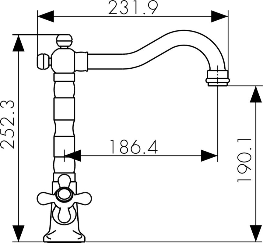 Смеситель для кухни Kaiser Carlson Style 44233-1 Br бронза