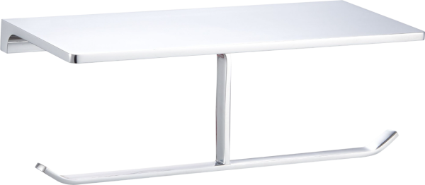 Держатель туалетной бумаги Wonzon & Woghand WW-9156 хром, с полкой