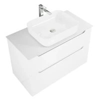 Тумба с раковиной BelBagno Etna 100 2 ящика, со столешницей, bianco lucido