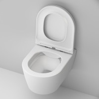 Комплект Унитаз подвесной AM.PM Func C8F1700MWSC безободковый, с микролифтом, матовый белый + Инсталляция TECE Base 9400413 4 в 1 с кнопкой смыва