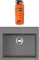 Комплект Мойка Omoikiri Daisen 60-GR leningrad grey + Измельчитель Nagare slim 900