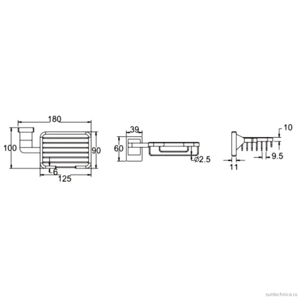 Мыльница Rose RG16H RG1604H черный