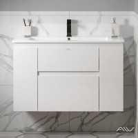 Тумба с раковиной Alavann Eva 100 подвесная, белая