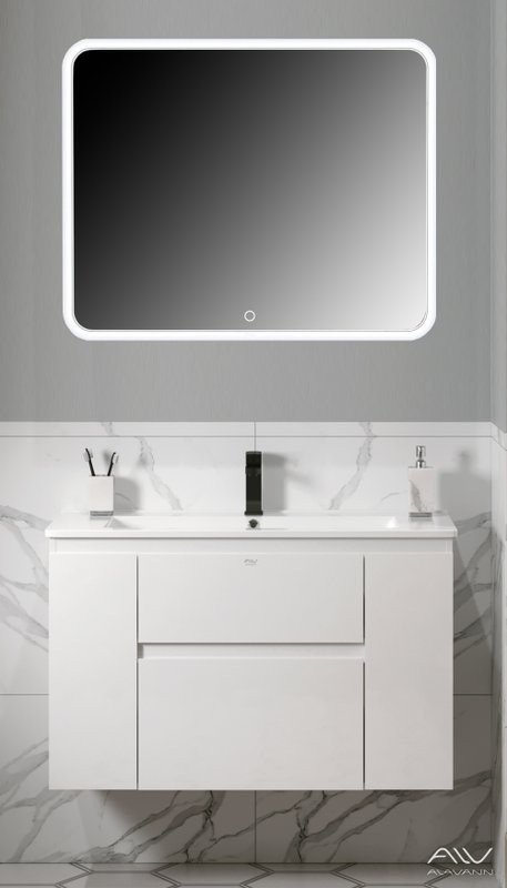 Тумба с раковиной Alavann Eva 100 подвесная, белая