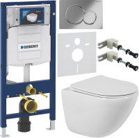 Комплект Унитаз подвесной BelBagno Amanda BB051CHR безободковый + Крышка BB051SC с микролифтом + Инсталляция Geberit Duofix UP 320 111.300.00.5 + Кнопка Sigma 01 115.770.21.5 хром + Крепления 111.815.00.1 к стене + Звукоизоляция