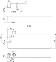 Шланговое подключение IDDIS Slide SLIAB00i62 с держателем и полкой, черный матовый