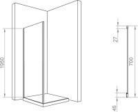 Душевой уголок RGW Passage PA-14+70 см (168-172)x70x195 профиль хром, стекло прозрачное