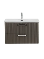 Тумба с раковиной BelBagno Due 80 ручки белые, оружейная сталь