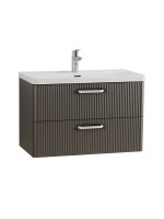 Тумба с раковиной BelBagno Due 80 ручки белые, оружейная сталь