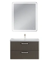 Тумба с раковиной BelBagno Due 80 ручки белые, оружейная сталь