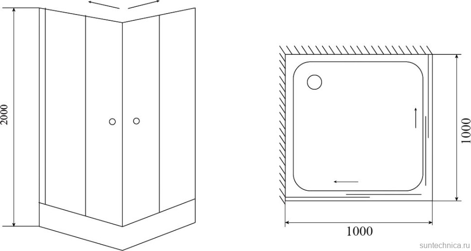 Душевой уголок Timo Viva Lux TL-1102 Romb Glass с поддоном