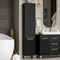 Шкаф пенал для ванной Brevita Enfida 35 L черный