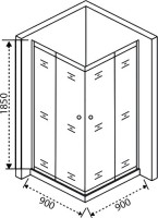 Душевой уголок Good Door Lira CR-90-C-CH 90x90 см