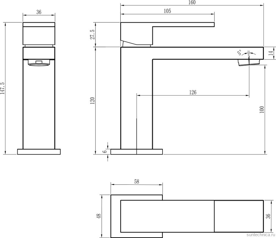 Смеситель для раковины Boheme Qubic 471-CR chrome