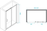 Душевой уголок RGW Passage PA-14B+120 см (98-102)х120х195, профиль черный матовый, стекло прозрачное