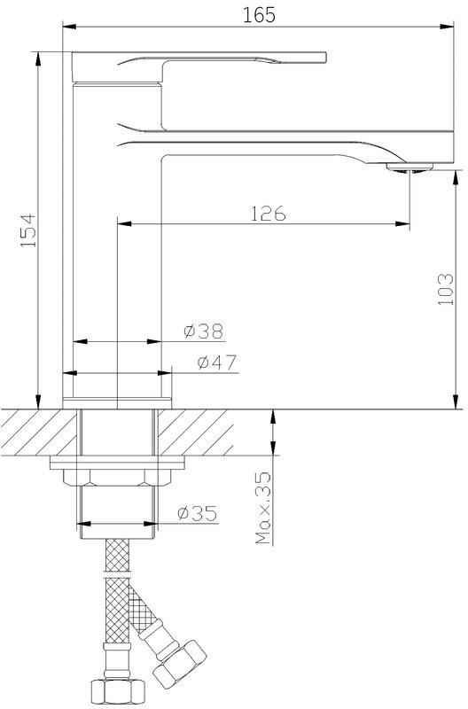 Смеситель для раковины Orange Vesper M10-021b черный