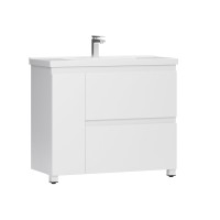 Тумба с раковиной Belux Неаполь Н 100-02 напольная, глянцевая белая