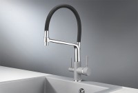 Смеситель для кухни Granula 0083, алюминиум с гибким изливом