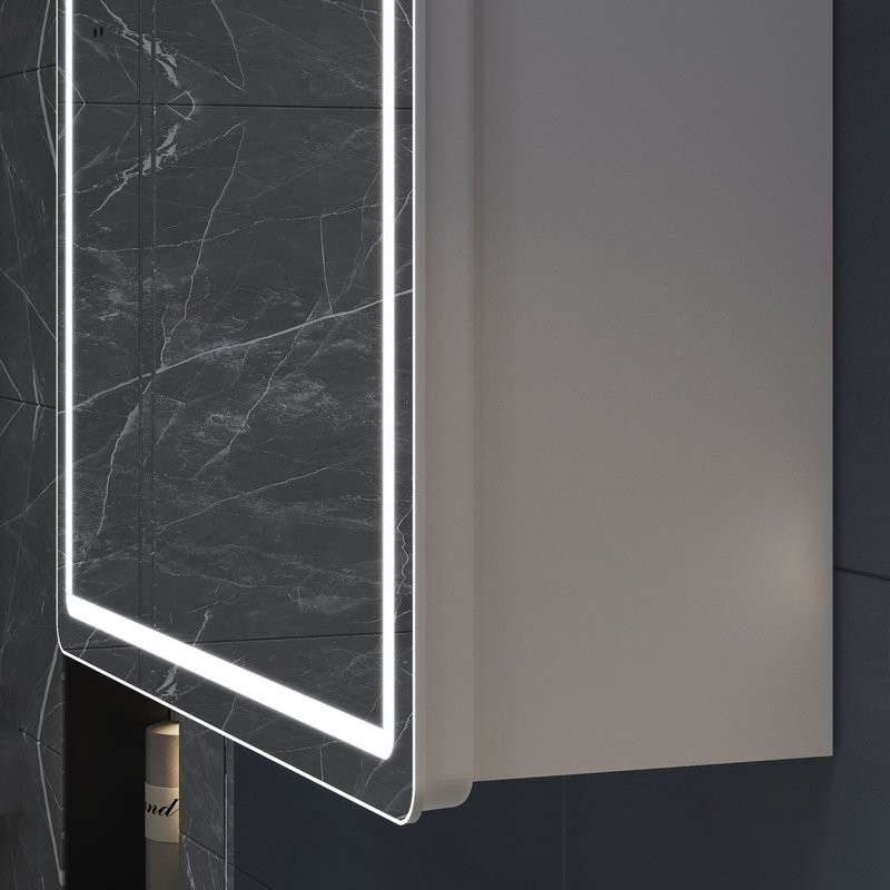 Зеркало-шкаф Vigo Geometry Comfort 50 L/R с подсветкой и антизапотевателем, белый