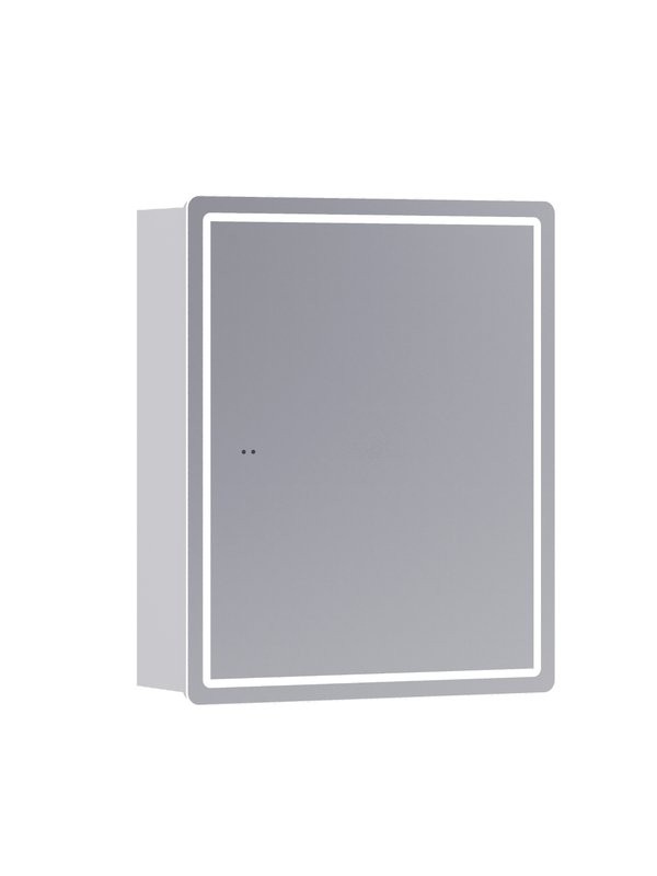 Зеркало-шкаф Vigo Geometry Comfort 50 L/R с подсветкой и антизапотевателем, белый