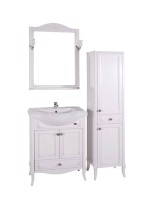 Мебель для ванной комнаты ASB-Woodline Салерно 65 белая, патина серебро