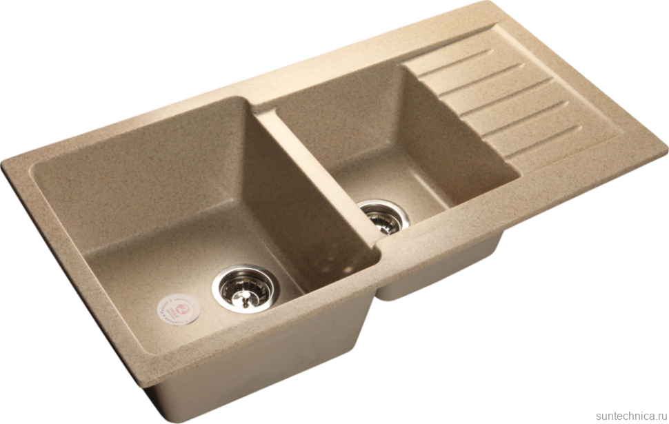 Комплект Мойка GranFest Practik P-980 KL песочная + Смеситель MEGA Mega