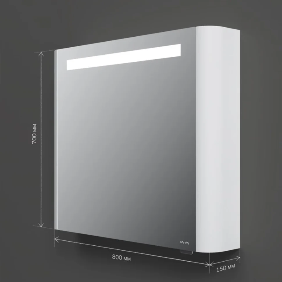 Зеркало-шкаф AM.PM Sensation 80 R с подсветкой, белый глянец