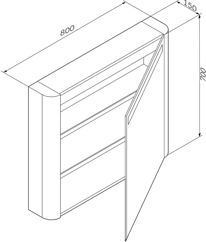 Зеркало-шкаф AM.PM Sensation 80 R с подсветкой, белый глянец