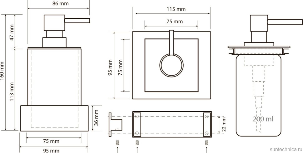 Набор Стакан Bemeta Gamma 145711324 + Дозатор 145509012