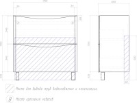 Тумба с раковиной Vigo Glem 80 напольная, 2 ящика, белая, раковина Velvex 9595 80
