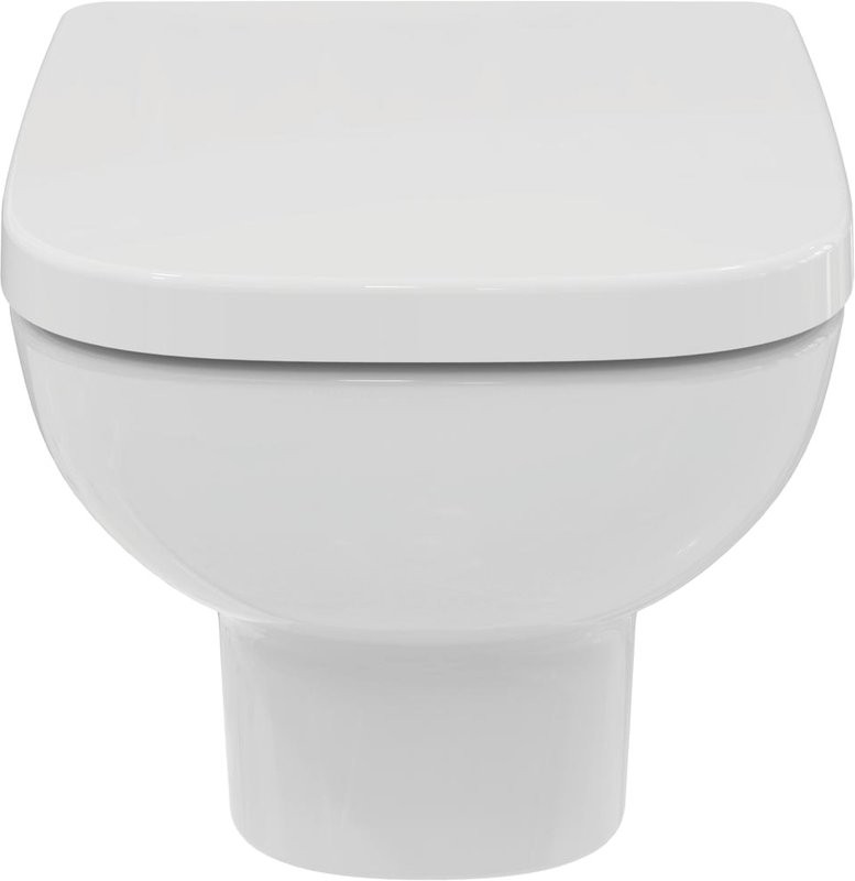 Комплект Унитаз подвесной Ideal Standard I.life A + Крышка T453101 белая + Инсталляция Geberit Duofix Delta 458.163.21.1 с кнопкой смыва, хром + Звукоизоляция