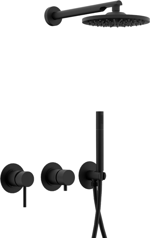 Душевой комплект Remer X Style X96S02O С ВНУТРЕННЕЙ ЧАСТЬЮ, чёрный матовый