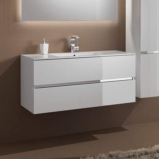 Тумба с раковиной Sanvit Кубэ -2 90 белый глянец