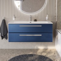 Тумба с раковиной Cezares Eco Cer-N 120 sapfiro, раковина Eco 120, ручки серые