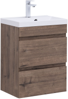 Тумба под раковину без столешницы Aquanet Нота new 50 подвесная, дуб веллингтон табак