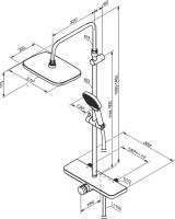 Душевая стойка Damixa Merkur 940730300 черная матовая
