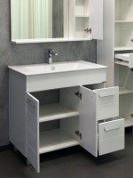 Тумба с раковиной Comforty Модена 90М напольная, матовая белая